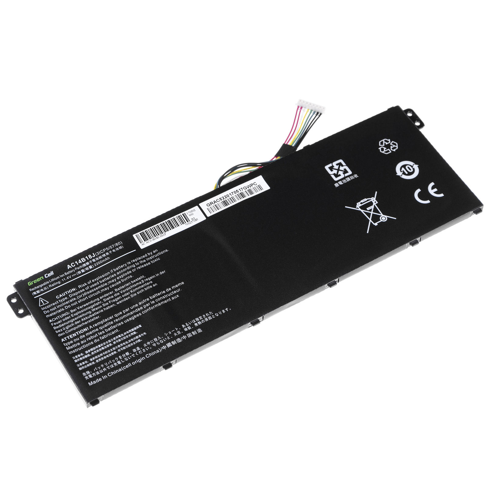 11.4V Acer Aspire ES1-731 ES1-731G AC14B18J kompatibelt batterier