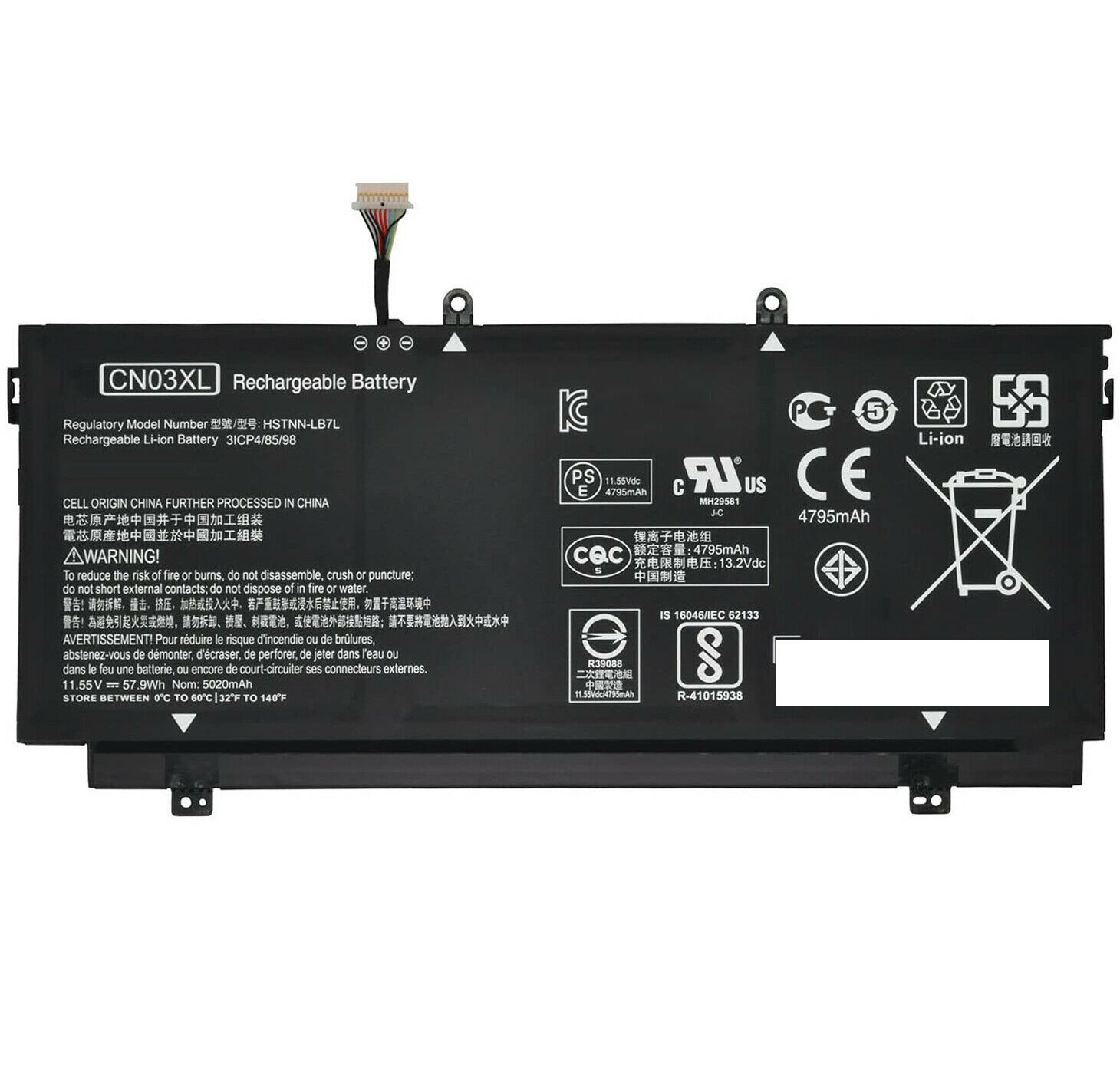 CN03XL HP ENVY 13-AB, 13T-AB 11.55V 58WH 921439-855 kompatibelt batterier