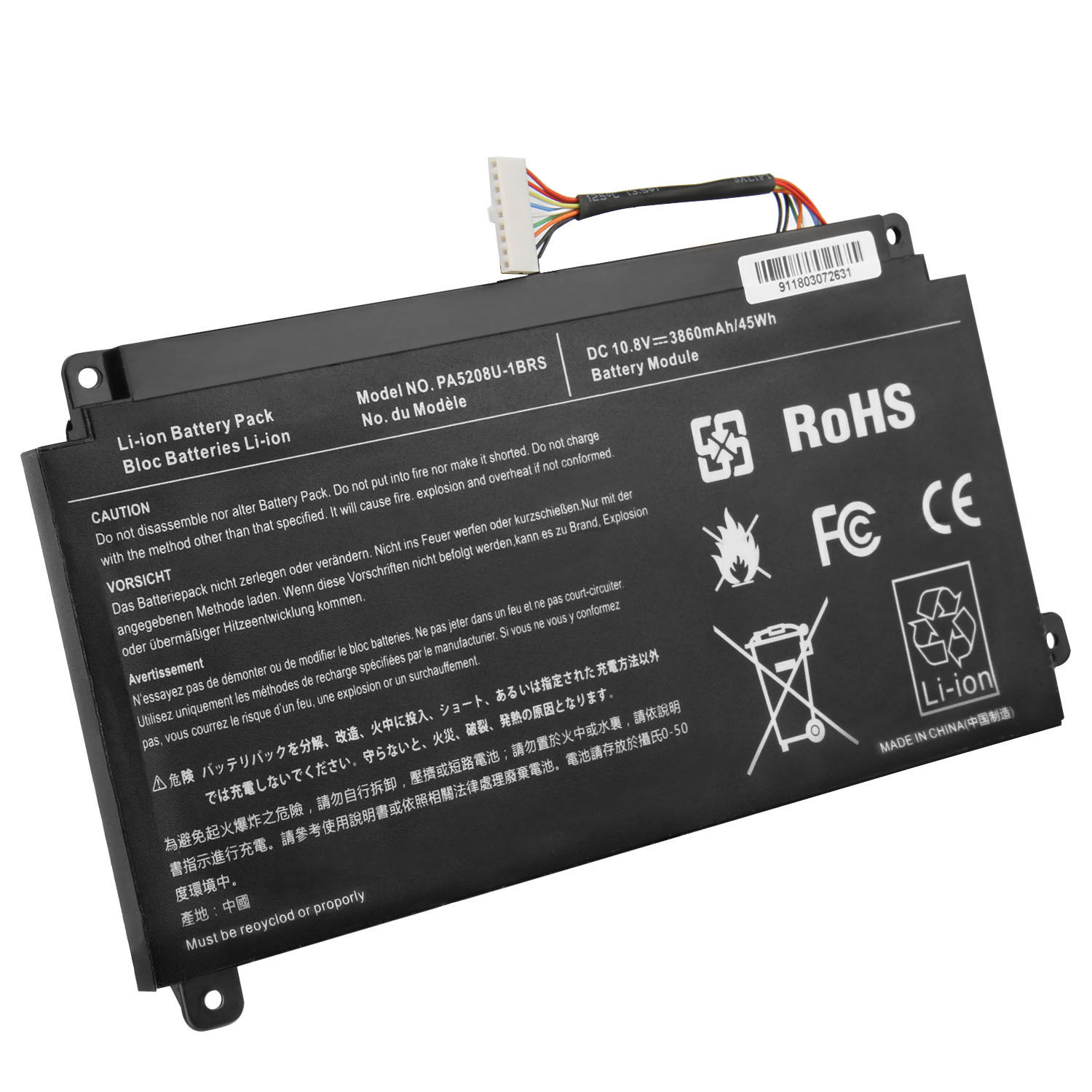 Toshiba Satellite Radius 15 P50W-C-10P P50W-C-110 kompatibelt batterier