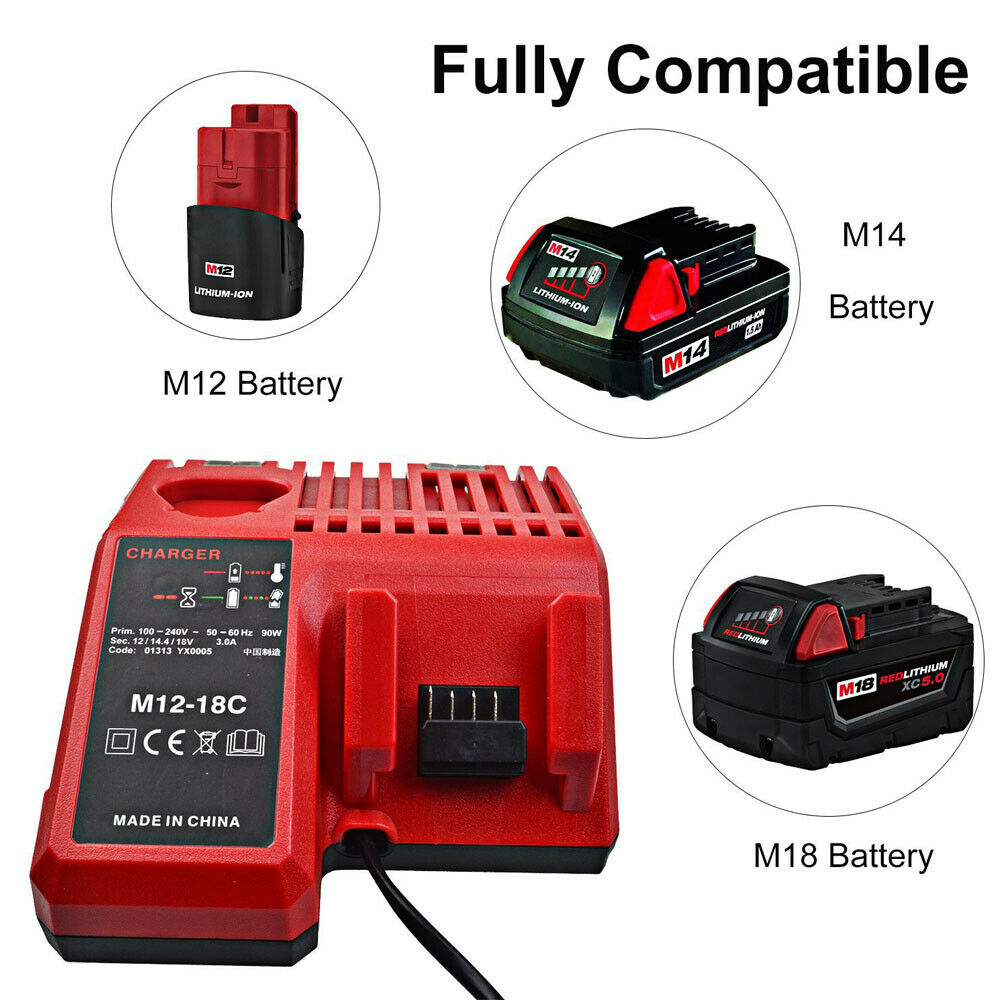 Lader til milwaukee M18 18V RED Li-ion tool Batteri