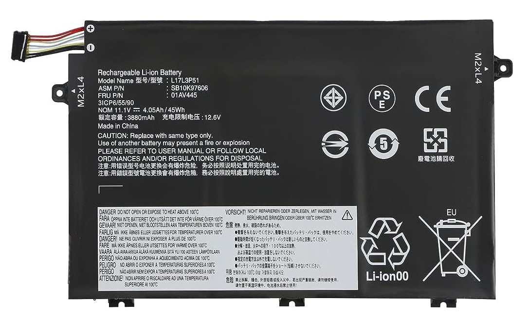 Lenovo ThinkPad SB10K97606 SB10K97608 01AV4444 L17C3P51 L17M3P52 SB10K97609 01AV445 L17L3P51 kompatibelt batterier