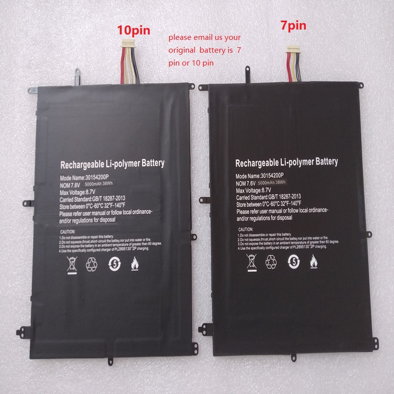 10pin Jumper EzBook 3 Plus 30154200P TH133K-MC HW-3487265 7.6V 5000mAh kompatibelt batterier