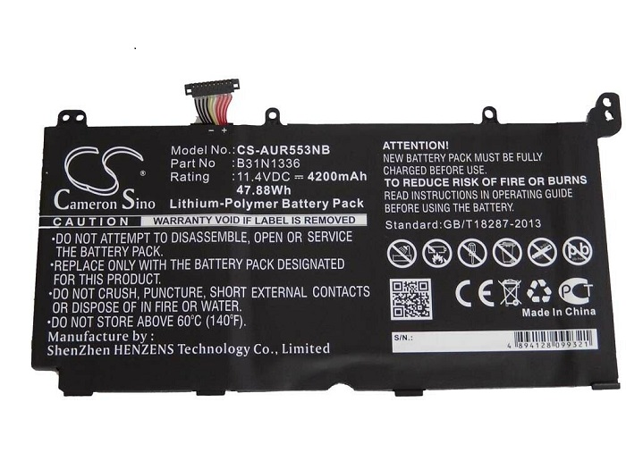 4200mAh ASUS B31N1336, B31-N1336 kompatibelt batterier
