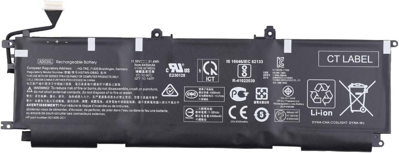 AD03XL HSTNN-DB8D HP Envy 13-AD002NG 13-AD101TX 13-AD104TX 13-AD104TX 13-AD1010 8TX TX 13-AD109TX kompatibelt batterier