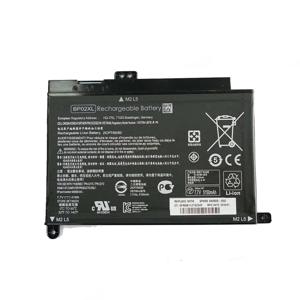 BP02XL HP Pavilion 15-AU 15-AU010WM 849909-850 849569-421 kompatibelt batterier