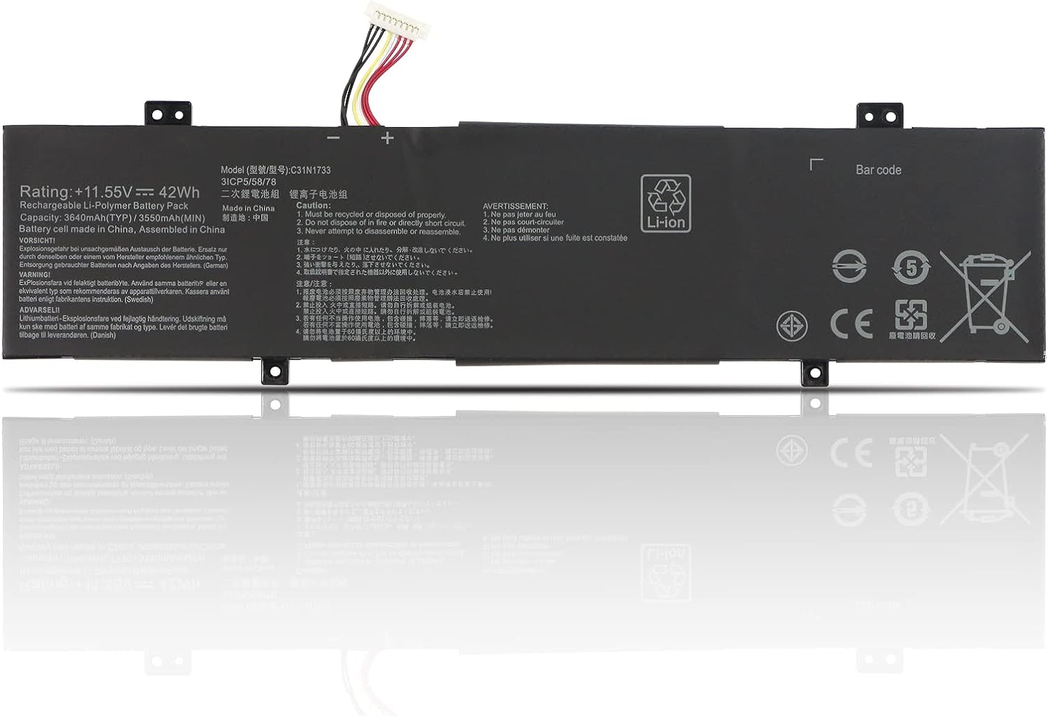 C31N1733 Asus VivoBook Flip 14 TP412UA-EC039T EC059T EC036T EC053T EC089T EC069T EC141T kompatibelt batterier