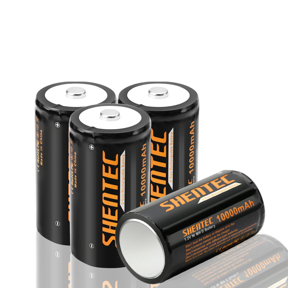 4Pack 10000mAh 1.2V D size MONO power Rechargeable Ni-MH kompatibelt batterier