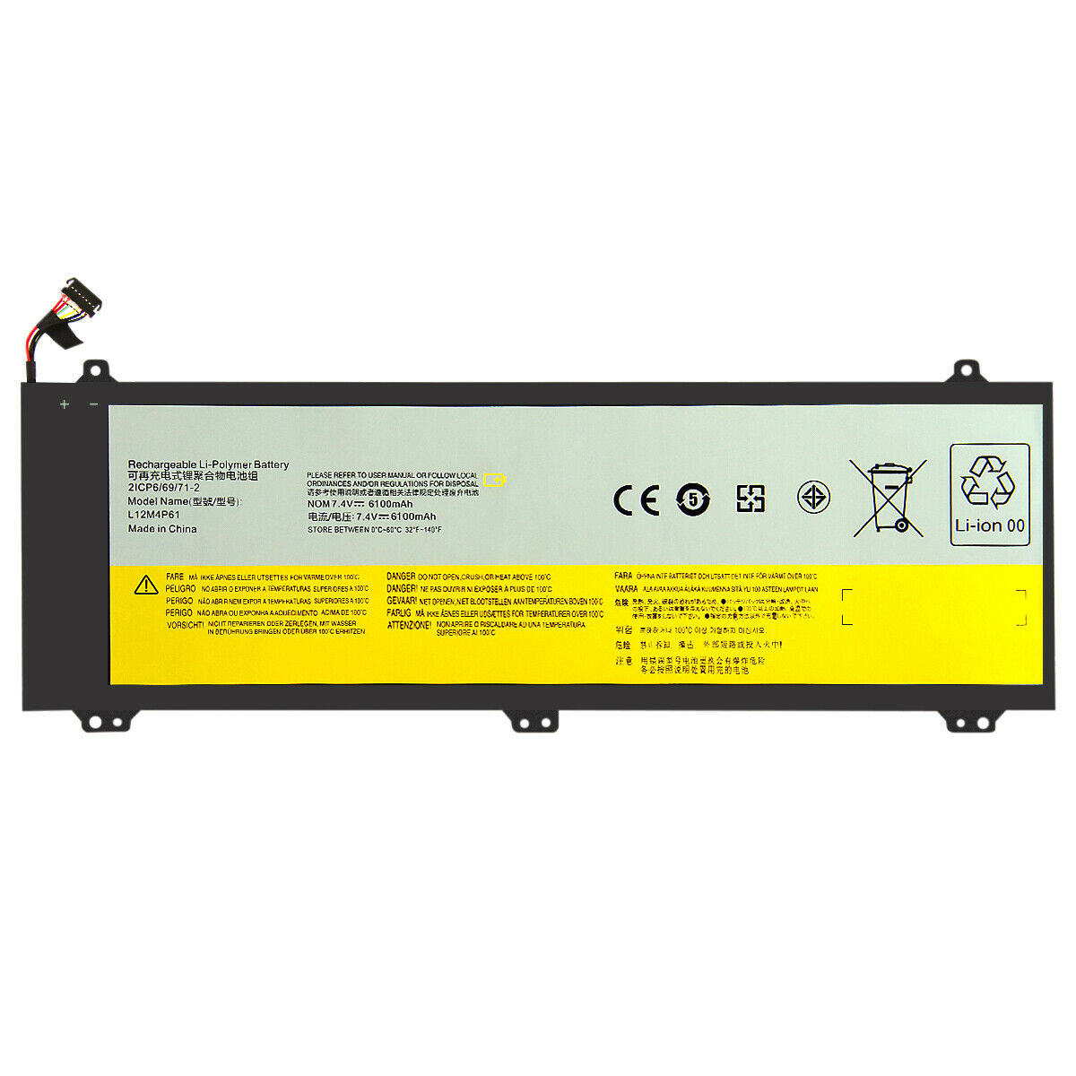 LENOVO 121500161 121500162 L12L4P61 L12M4P61 6100mAh kompatibelt batterier