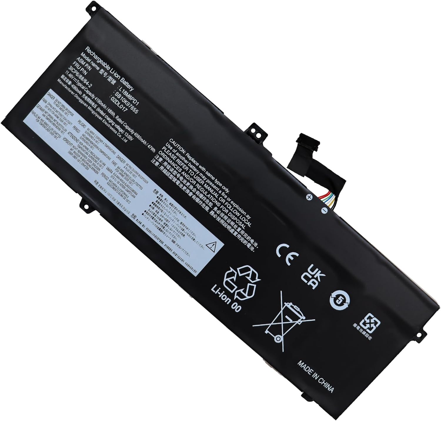 L18M6PD1 Lenovo ThinkPad X13 X390 X395 L18M6PD2 02DL018 L18C6PD1 11.46V 48Wh kompatibelt batterier L18M6PD1 Lenovo ThinkPad X13 X390 X395 L18M6PD2 02DL018 L18C6PD1 11.46V 48Wh kompatibelt batterier