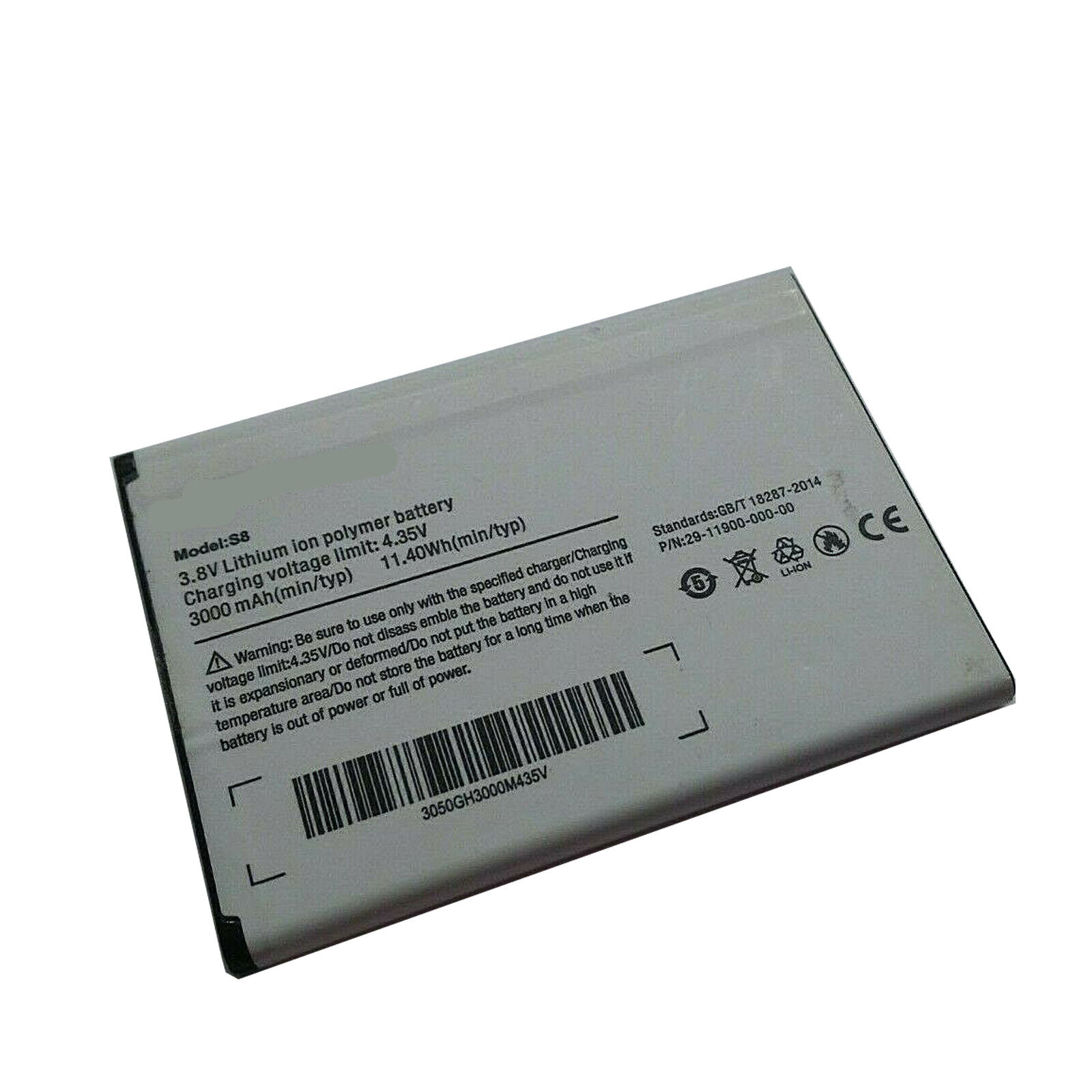 Ulefone S8,Ulefone S8 Pro 3000mAh 3,8V 11.4Wh Li-Polymer kompatibelt batterier