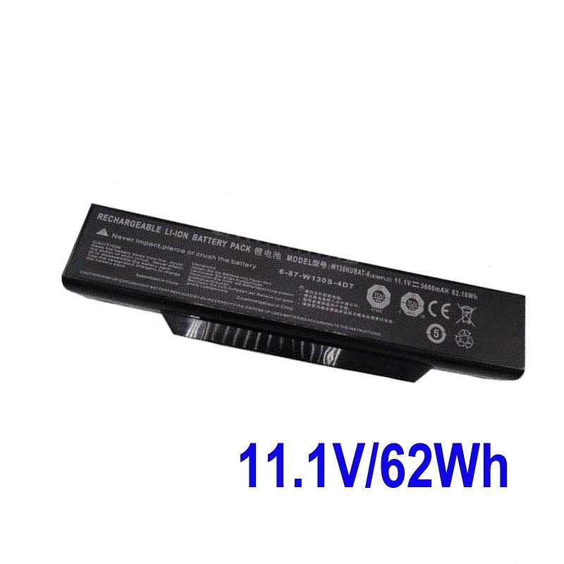 W130HUBAT-6 6-87-W130S-4D7 Clevo W130EV W130EW W130EX W130HU W130HV kompatibelt batterier - Trykk på bildet for å lukke